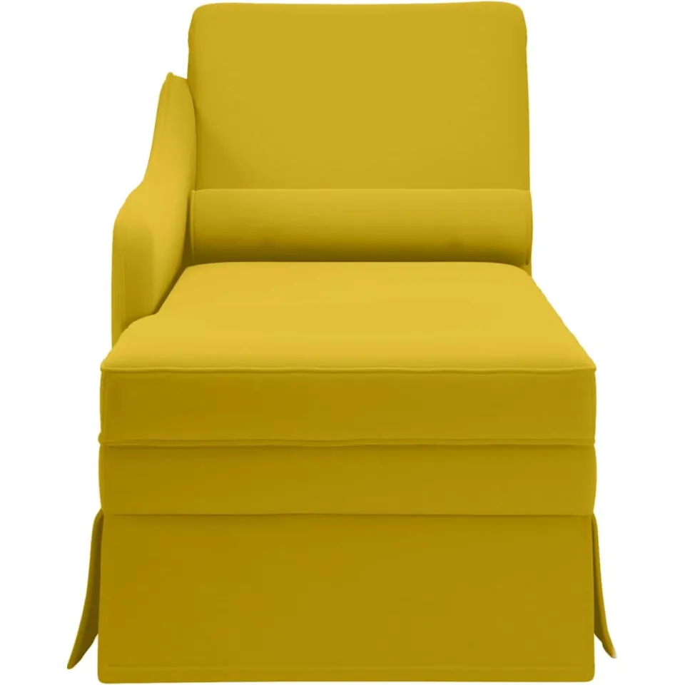 vidaXL Chaise longue met bolster en rechterarmleuning fluweel geel, foto 4