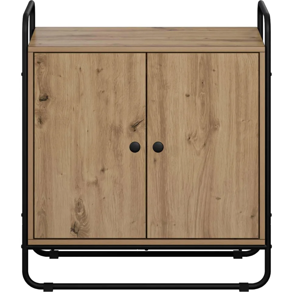 vidaXL Dressoir Artisanaal eiken 68 x 35 x 75 cm Bewerkt hout, foto 4