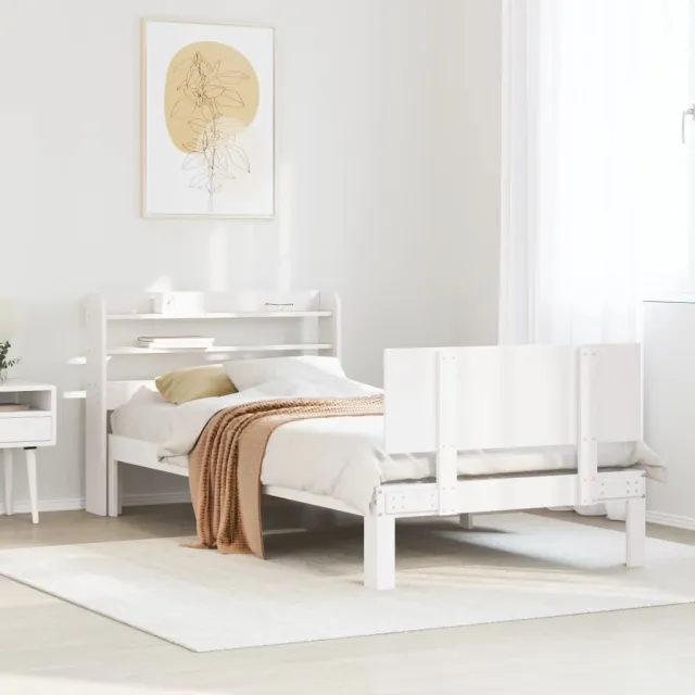 vidaXL Bed Frame 2 st Wit 100 x 200 cm Solid pine wood, Plywood