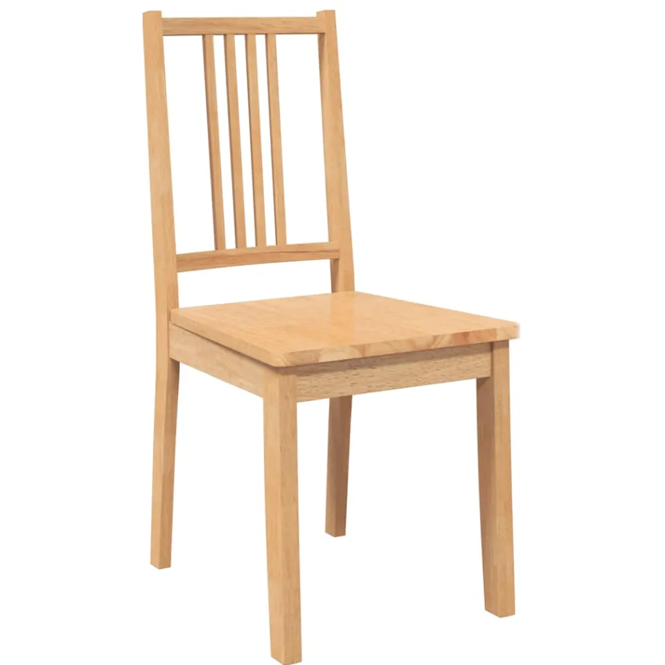 vidaXL Eetkamerstoelen 2 st massief hout naturel rubber, foto 4
