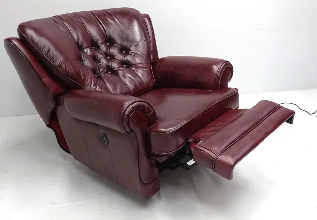 Chesterfieldsite Chesterfield Relaxfauteuil "STING" - Elektrisch verstelbaar - Leder Burgundy (Bordo rood)