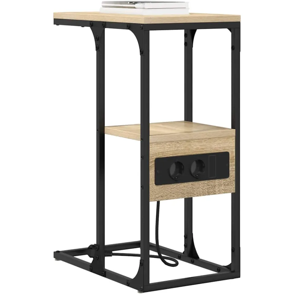 vidaXL Nachtkastje Sonoma Eiken 41,5 x 26 x 60,5 cm Bewerkt hout Bruin