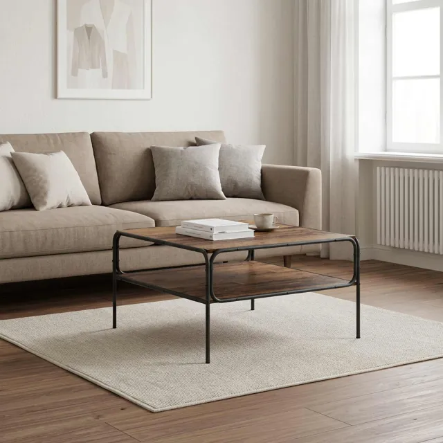 vidaXL Bijzettafel Oud hout 100 x 50 x 46 cm Bewerkt hout Bruin