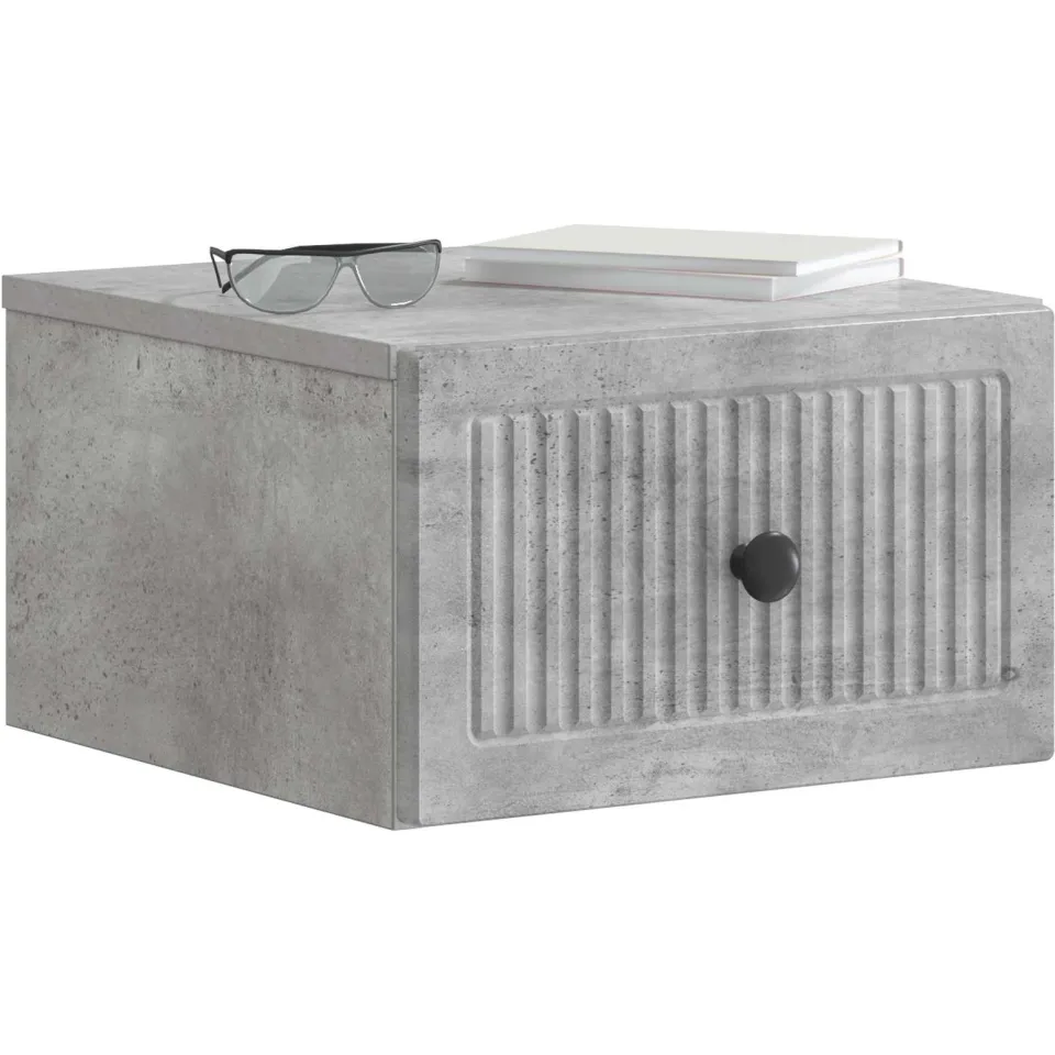 vidaXL Wandbeugel Bedkast 2 st Betongrijs 33 x 34,5 x 20 cm