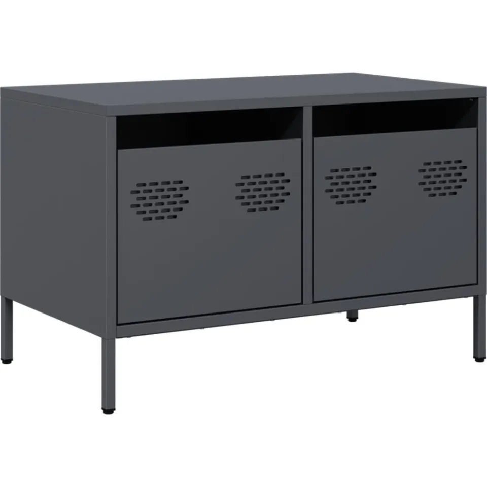 vidaXL Tv-meubel 68x39x43,5 cm koudgewalst staal antracietkleurig, foto 3