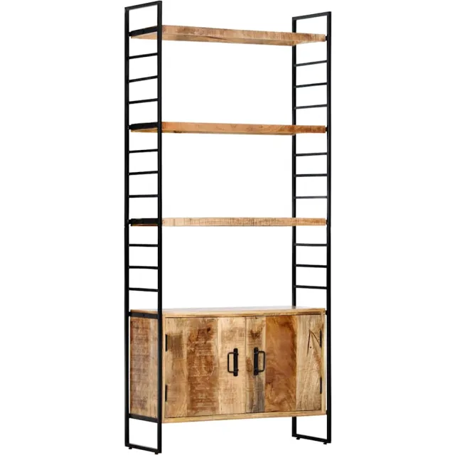 vidaXL Boekenkast met 4 schappen 80x30x180 cm ruw mangohout Bruin