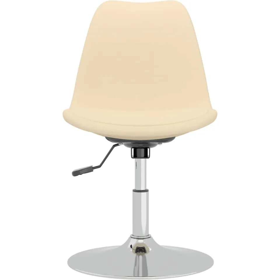 vidaXL Eetkamerstoelen 4 st draaibaar stof crèmekleurig, foto 4