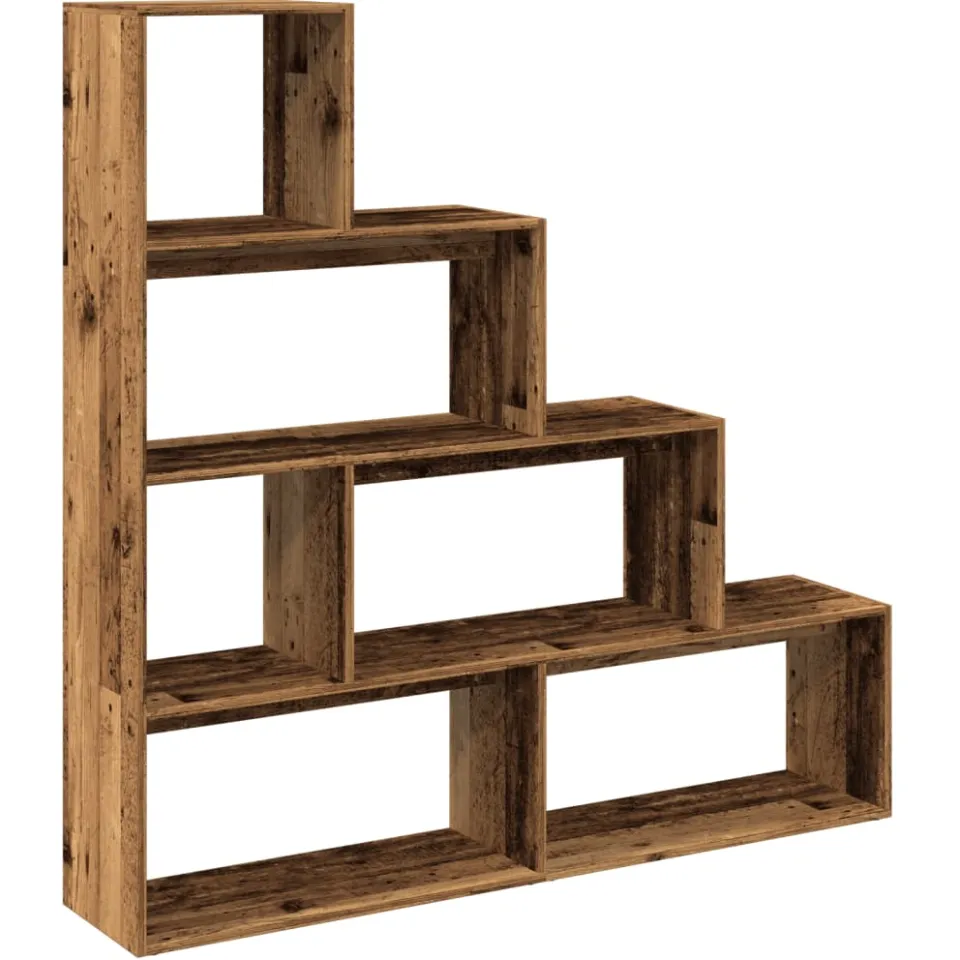 vidaXL Kamerscherm / boekenkast 143,5x29x143,5 cm hout oud hout bruin, foto 3