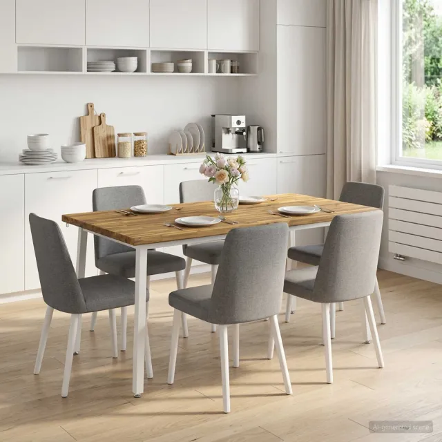 vidaXL Vierkante Eettafel 160 x 80 x 75 cm Massief Acaciahout Wit