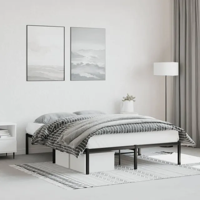 vidaXL Bedframe metaal zwart 140x190 cm