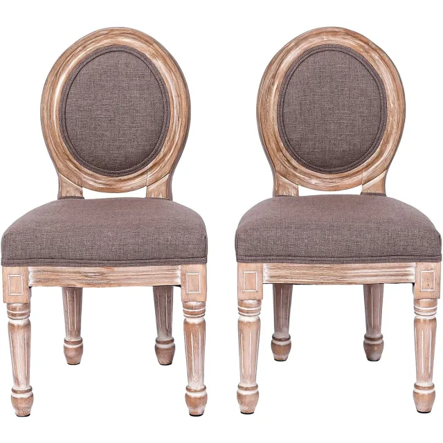 Homemiyn Kinderfauteuil Set van 2 Bruin – Zachte Kinderstoel met Rugleuning en Armleuningen, Linnenlook Bekleding, Comfortabele Zitstoel voor Kinderkamer, Leeshoek en Woonkamer brown