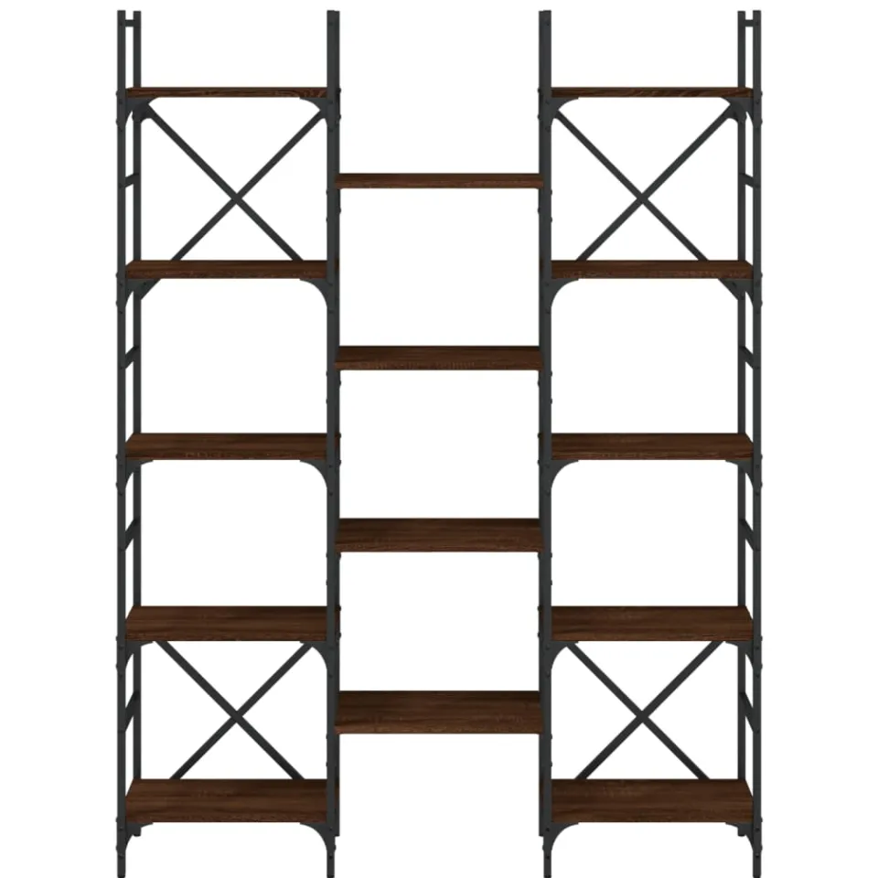 vidaXL Boekenkast 127,5x28,5x172,5 cm bewerkt hout zwart, foto 4