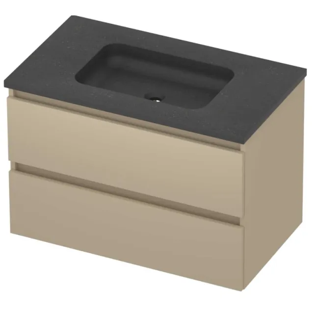 Basic-Line Rocky 46 Badmeubelset Hardsteen Zonder Kraangat 80x46x54 cm Mat Beige Blue Stone Grijs