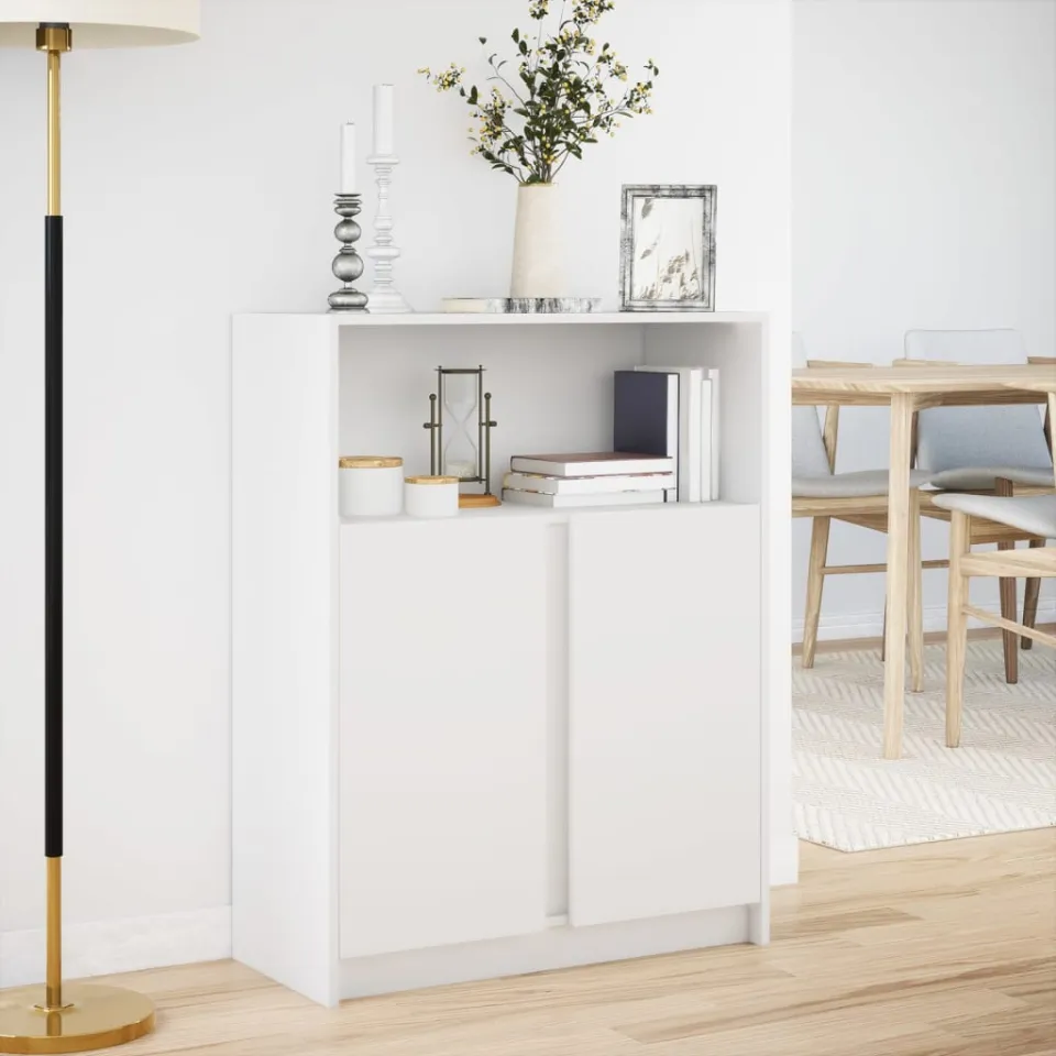 vidaXL Dressoir met LED 77x34x100 cm bewerkt hout wit, foto 3