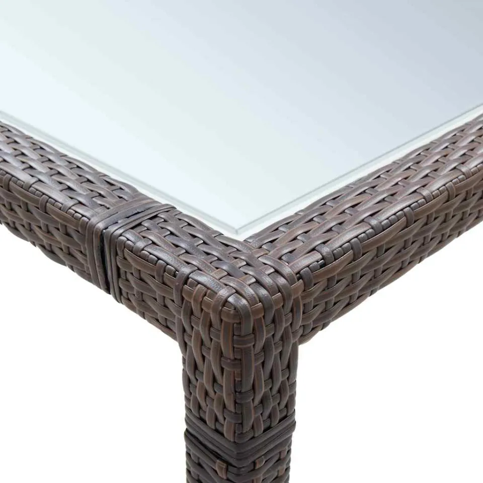 vidaXL Tuintafel 200x150x74 cm poly rattan bruin, foto 3