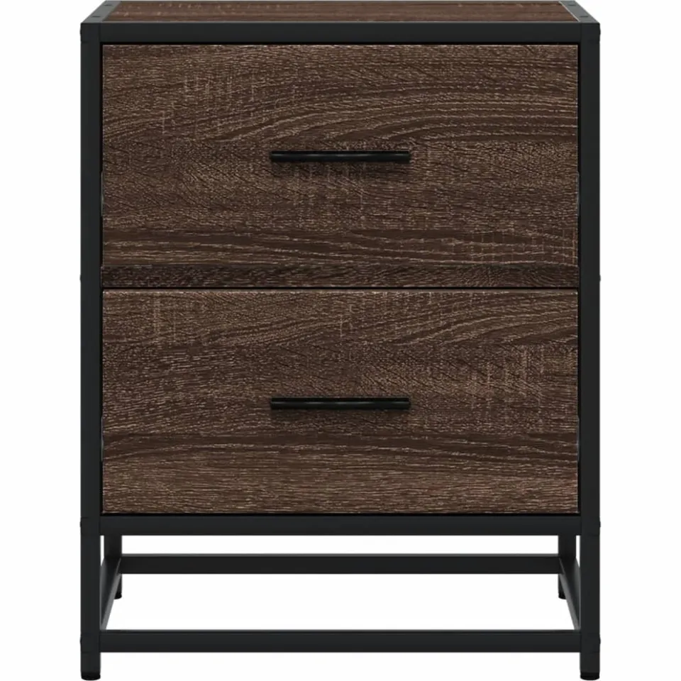 vidaXL Nachtkastje 40x31x50 cm bewerkt hout bruin eikenkleurig, foto 4