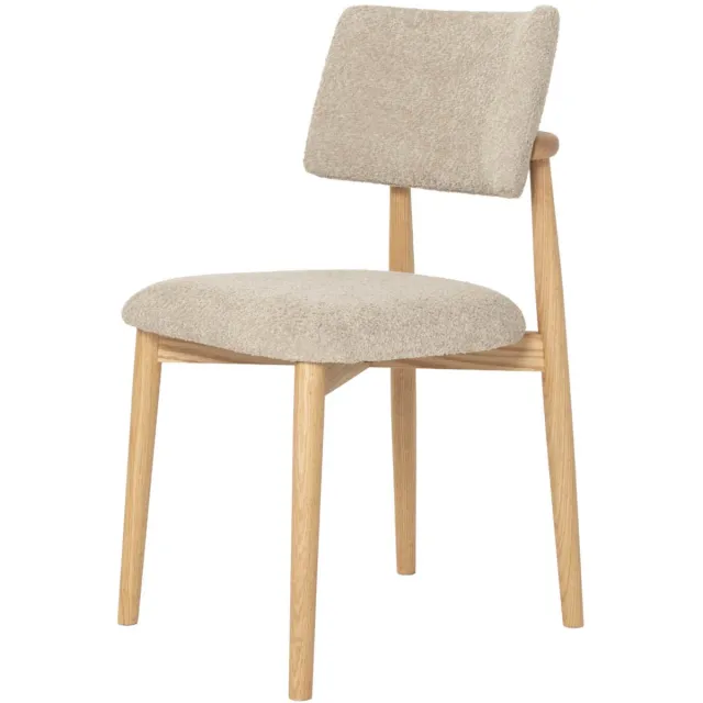 Giga Meubel Eetkamerstoel Nova - Teakhout/Polyester - Taupe - Set van 2