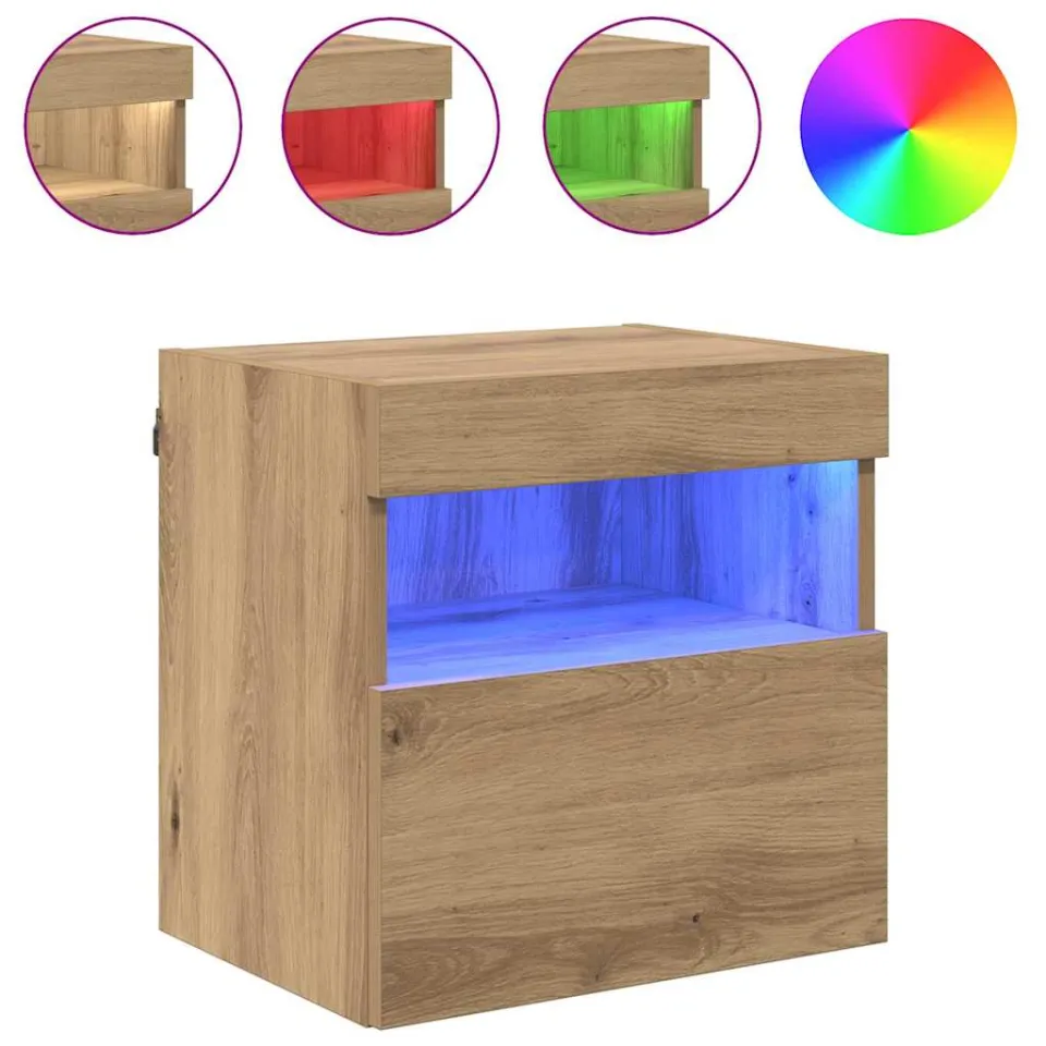 vidaXL TV Wandkasten 2 st Artisan Eiken Bewerkt hout, foto 3