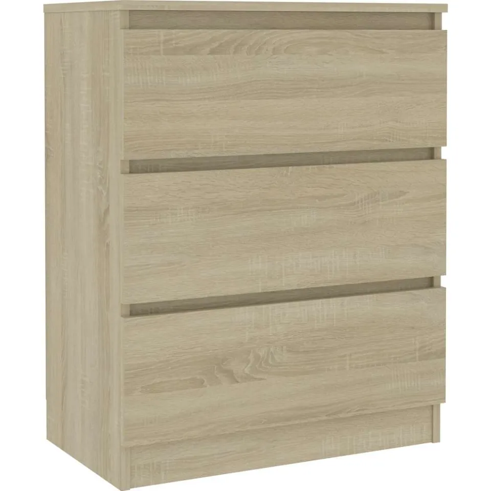 vidaXL Dressoir 60x35x76 cm bewerkt hout sonoma eikenkleurig, foto 3