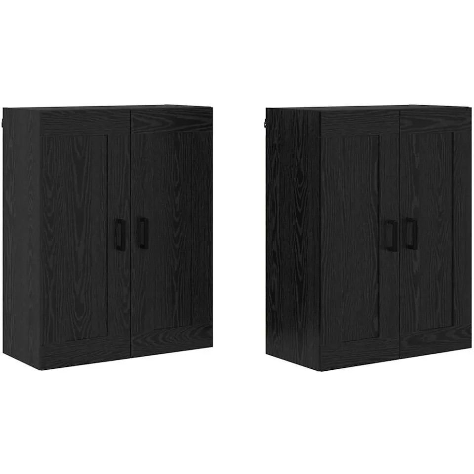 vidaXL Wandkast 2 st Zwart Eiken 69,5 x 34 x 90 cm Bewerkt hout, foto 3