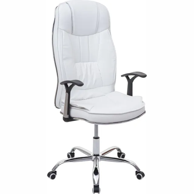 Cosmo Casa Bureaustoel - Ergonomisch - Kunstleer - 131x70x93cm - Wit