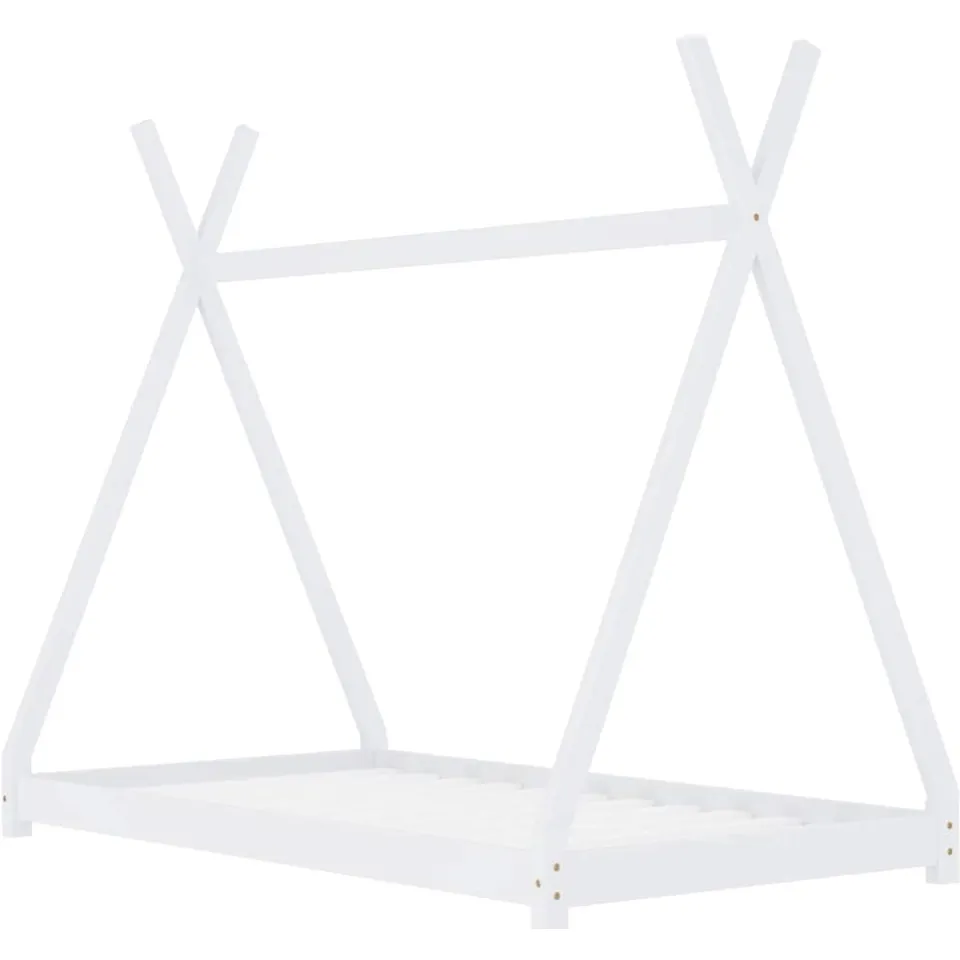 vidaXL Kinderbedframe massief grenenhout wit 90x200 cm, foto 2