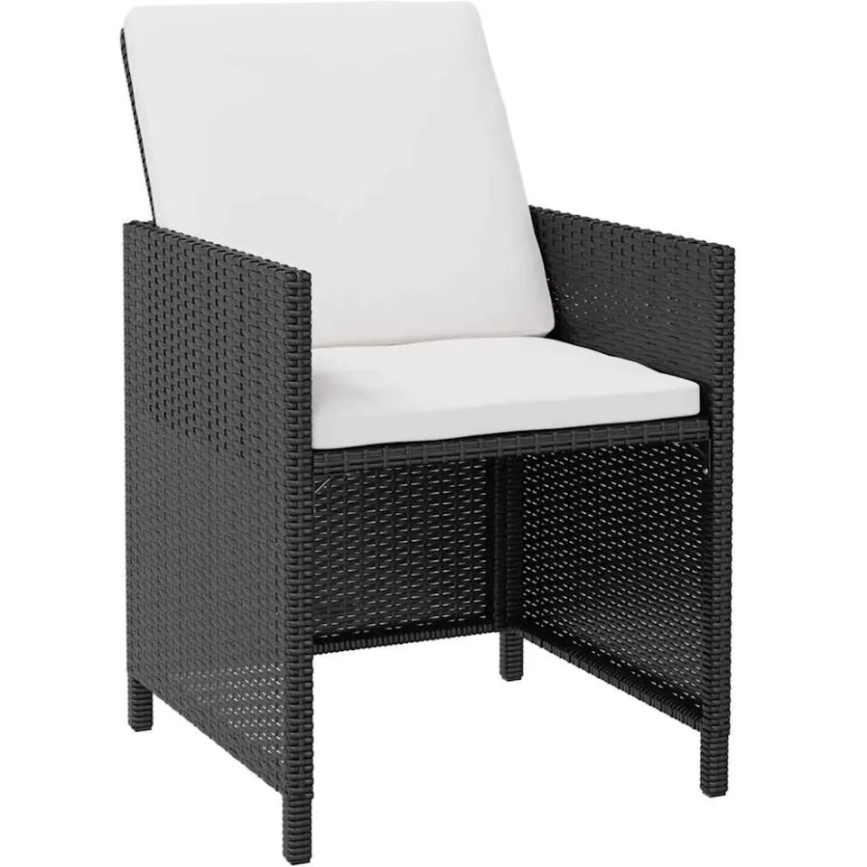 vidaXL 5-delige Tuinset poly rattan en acaciahout zwart, foto 2