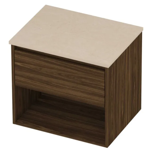 Proline Deck Badmeubelset Hardsteen Met Schap 60x46x55 cm Sand Stone Cabana Oak Eiken