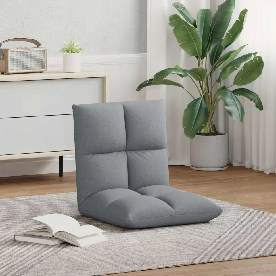 vidaXL Verstelbare vlo stoelen Lichtgrijs Stof, foto 3