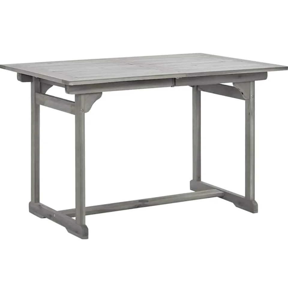 vidaXL Tuintafel (120-170)x80x75 cm massief acaciahout grijs, foto 3