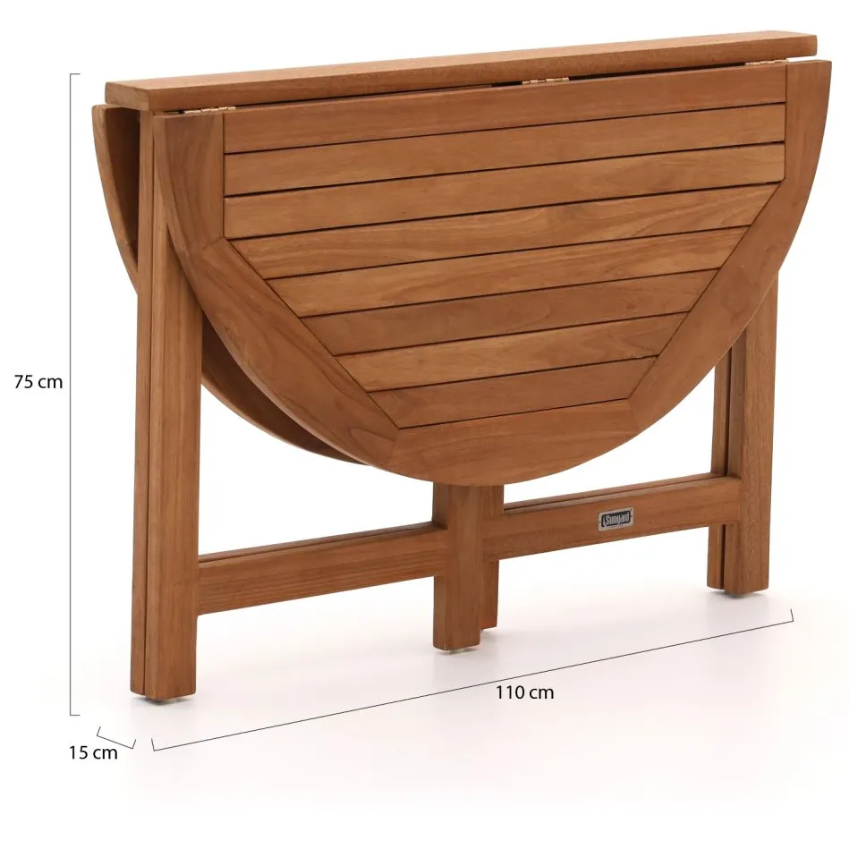 Bellagio tuinmeubelen Sunyard Butterfly klaptafel ø 110cm (h:75cm) bruin, foto 3
