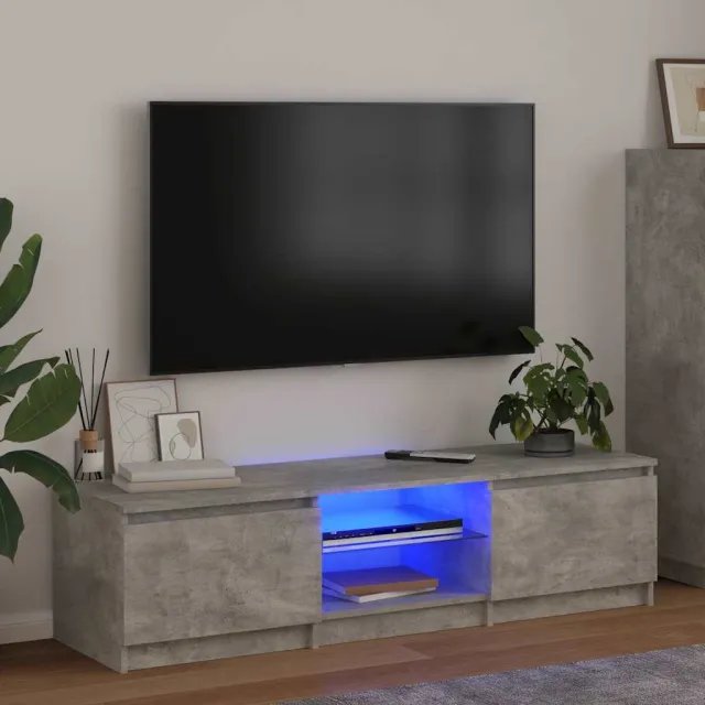vidaXL Tv-meubel met LED-verlichting 140x40x36 cm betongrijs