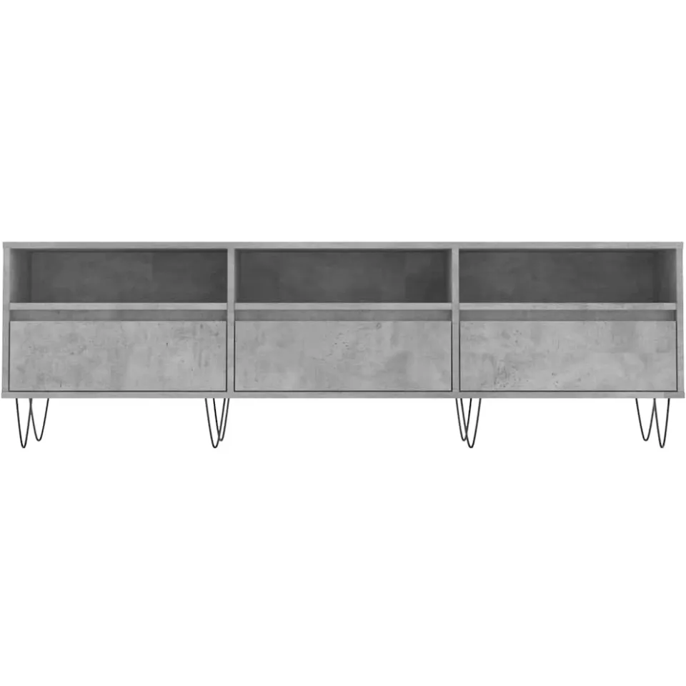 vidaXL Tv-meubel 150x30x44,5 cm bewerkt hout betongrijs grijs