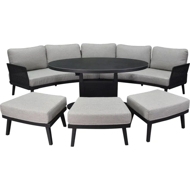 AVH-Collectie Primitivo hoek loungeset 6 delig verstelbaar antraciet aluminium