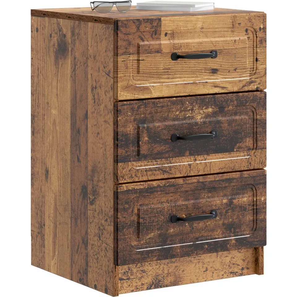 vidaXL Nachtkastje Oud hout 43 x 41 x 63,5 cm Bewerkt hout Bruin
