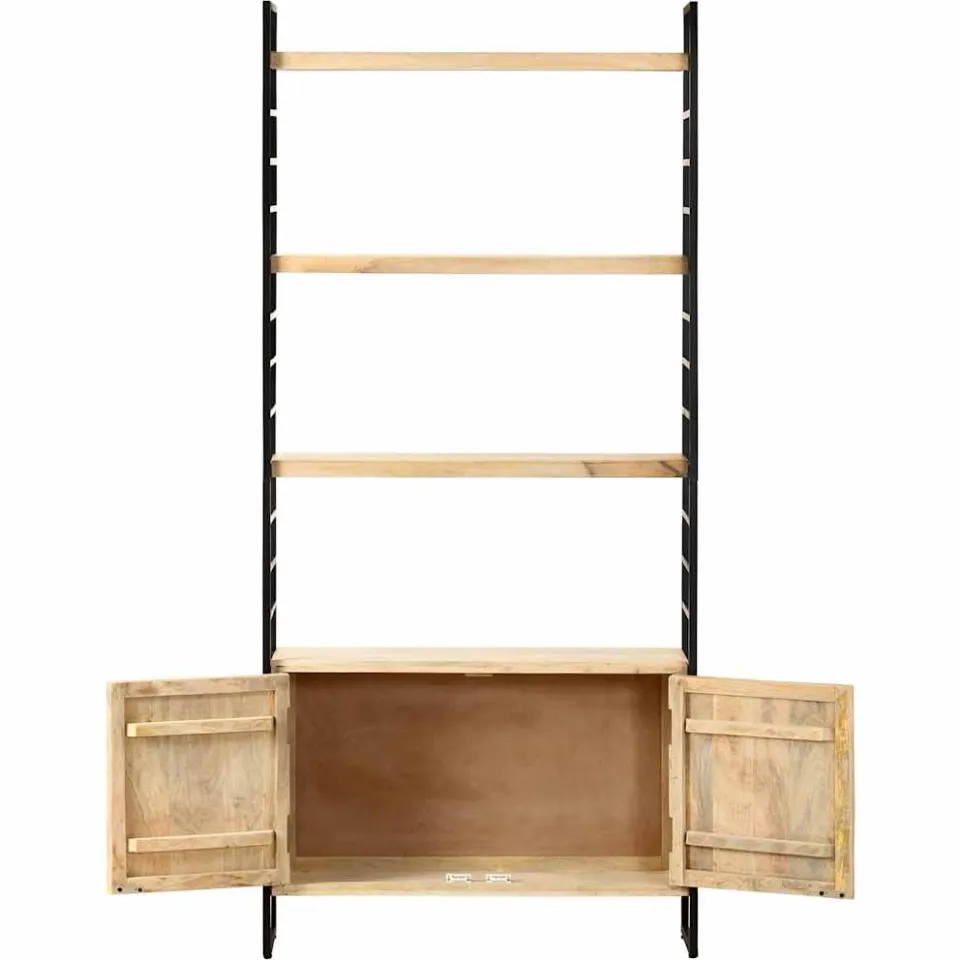 vidaXL Boekenkast met 4 schappen 80x30x180 cm massief mangohout bruin, foto 3