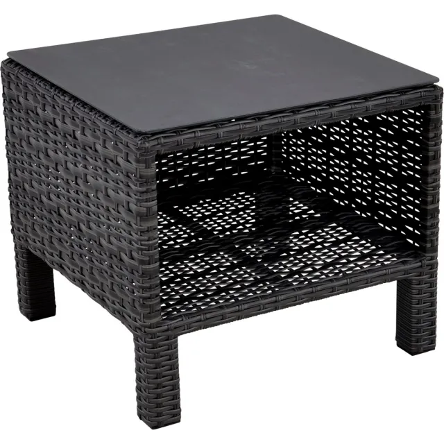 Lesliliving Bijzettafel Soho Forte open 50x50 cm - antraciet Donkergrijs/Antraciet