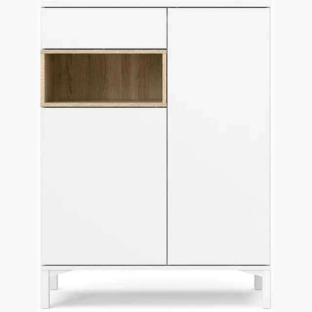 Tvilum Ringe dressoir 2 deuren, 1 lade en 1 vak wit en eiken decor.
