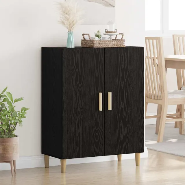 vidaXL Dressoir Zwart eiken 69,5 x 34 x 90 cm Bewerkt hout, foto 2
