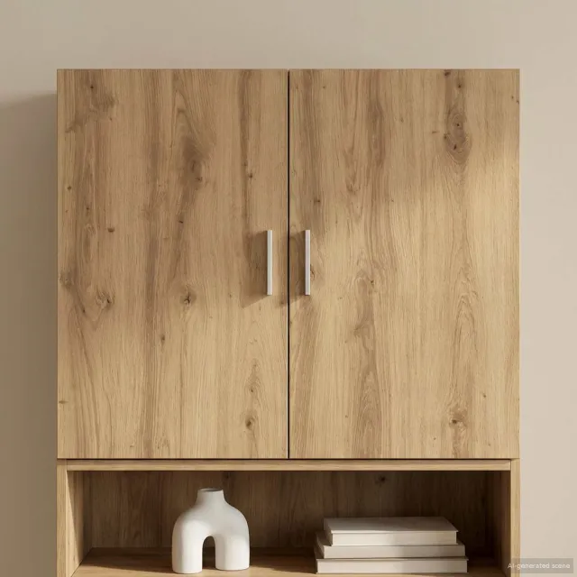 vidaXL Wandkast Artisanaal eiken 80 x 42,5 x 64 cm Bewerkt hout Bruin