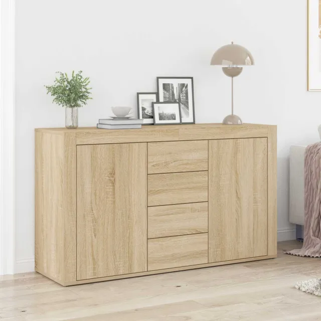 vidaXL Dressoir Sonoma Eiken 120 x 36 x 69 cm Bewerkt hout, foto 2