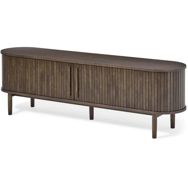 Giga Living Tv-meubel Meta - eiken & eikenfineer espresso bruin - 180x40x56 cm - 2 deuren