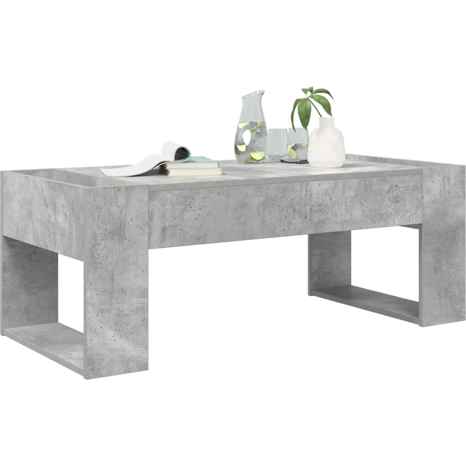 vidaXL Salontafel Beton Grijs 110 x 50 x 41 cm Bewerkt hout