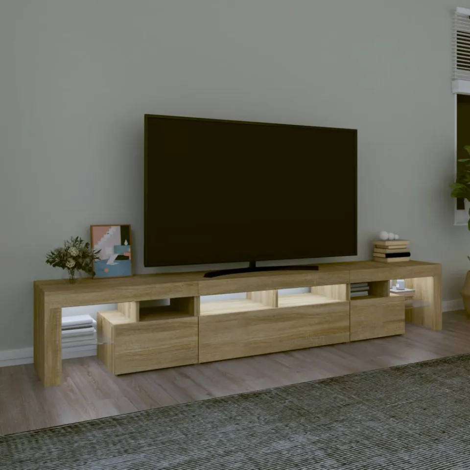 vidaXL Tv-meubel met LED-verlichting 230x36,5x40cm sonoma eikenkleurig, foto 4