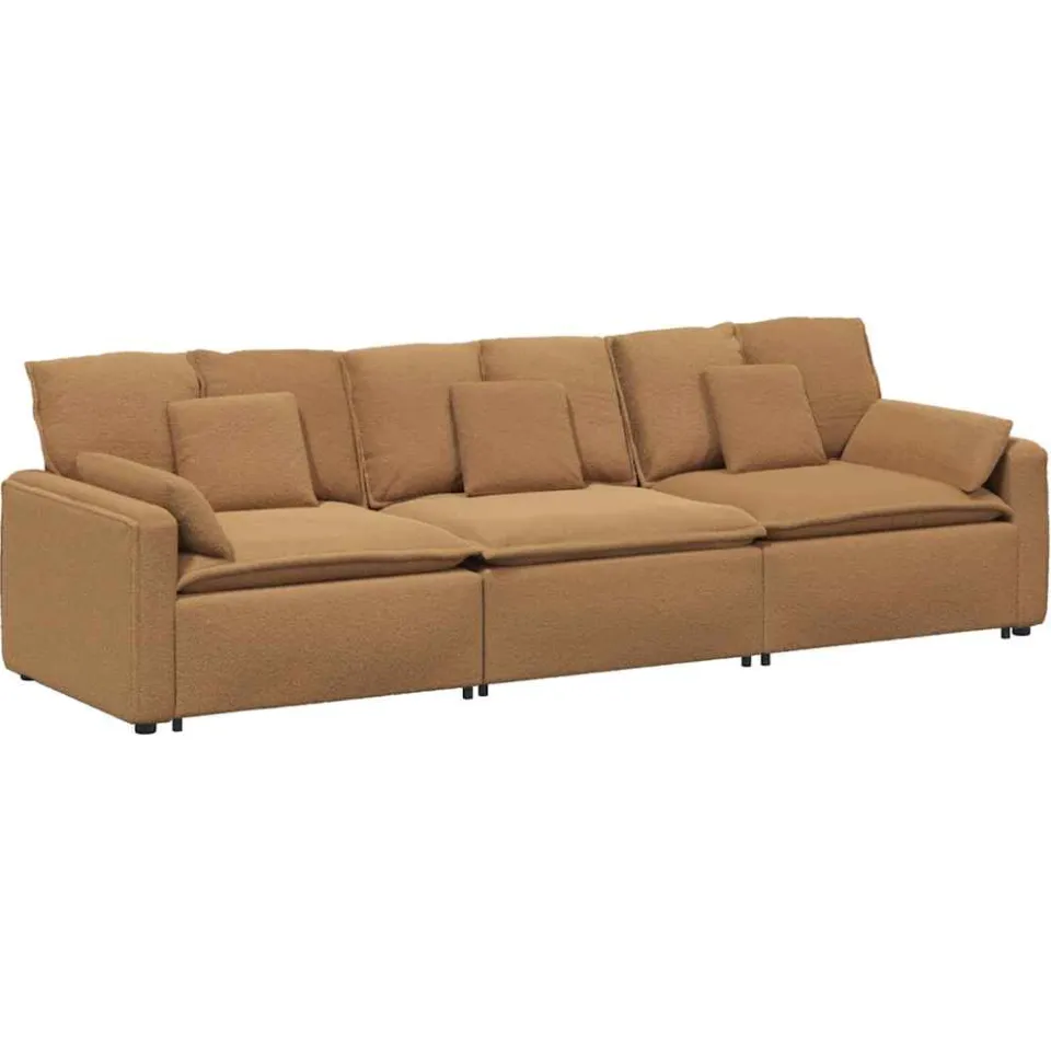 vidaXL Modulaire bank met kussens beige, foto 3