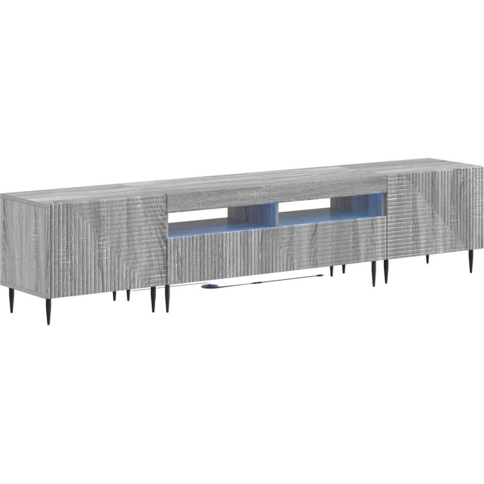 vidaXL 3-delige LED TV-kast Grijs Sonoma Bewerkt hout