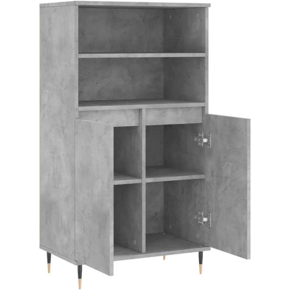 vidaXL Hoge kast 60x36x110 cm bewerkt hout betongrijs