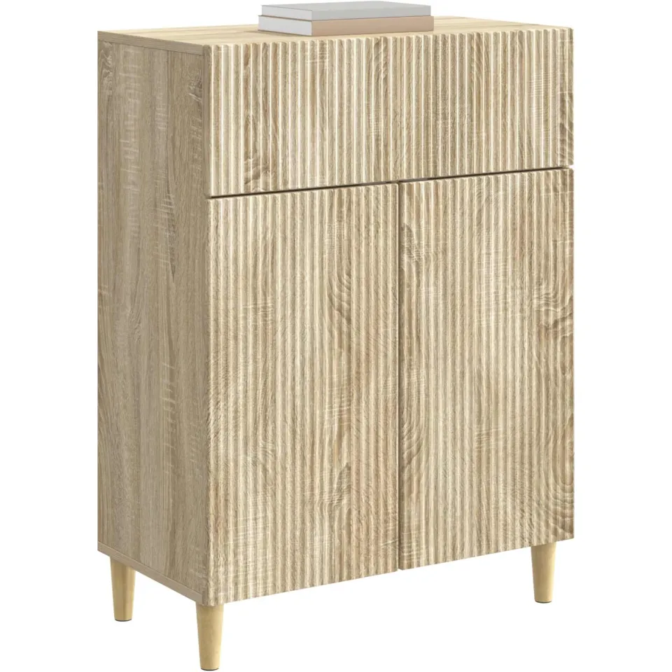 vidaXL Dressoir met lade Sonoma Eiken 66 x 34,5 x 90 cm Bewerkt hout Bruin