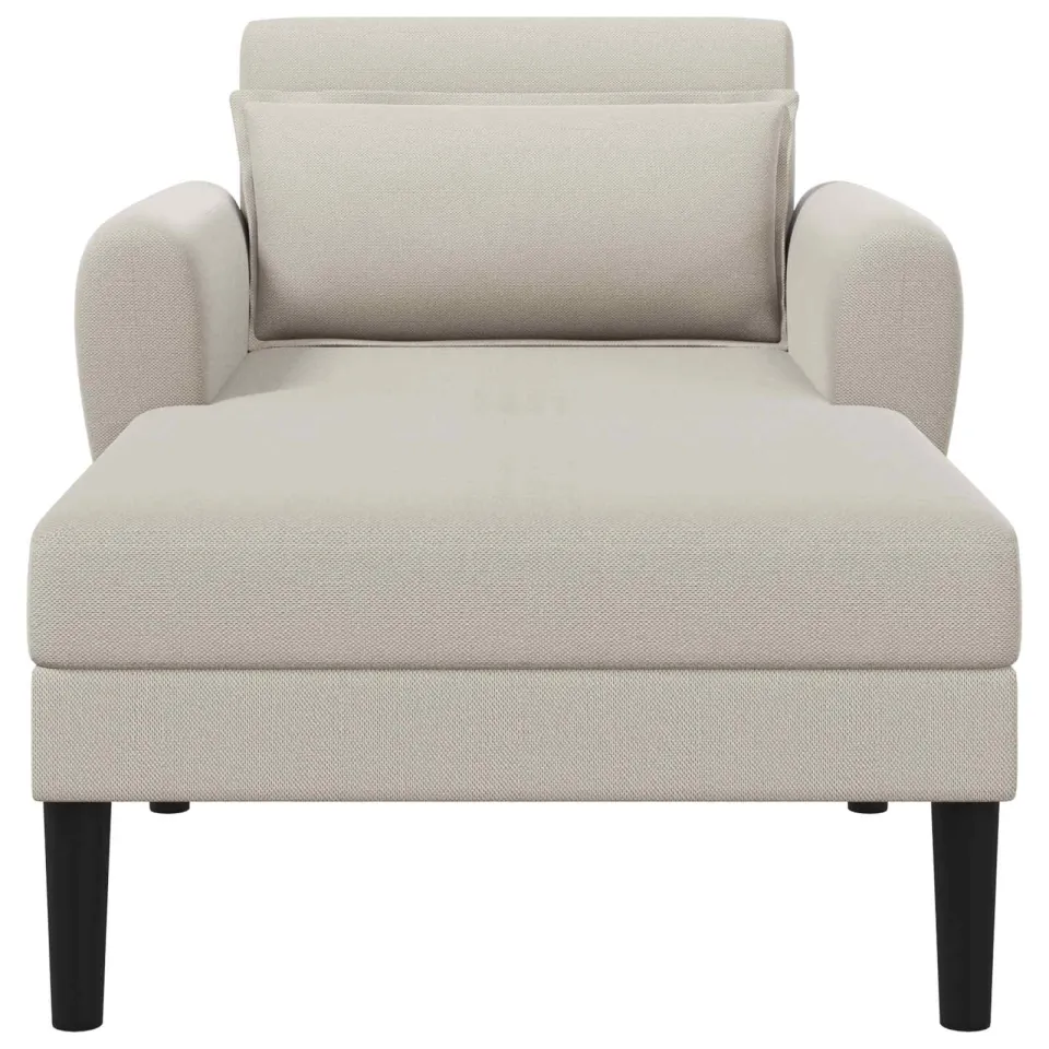 vidaXL Chaise longue Havermout Grof geweven fluweel Beige