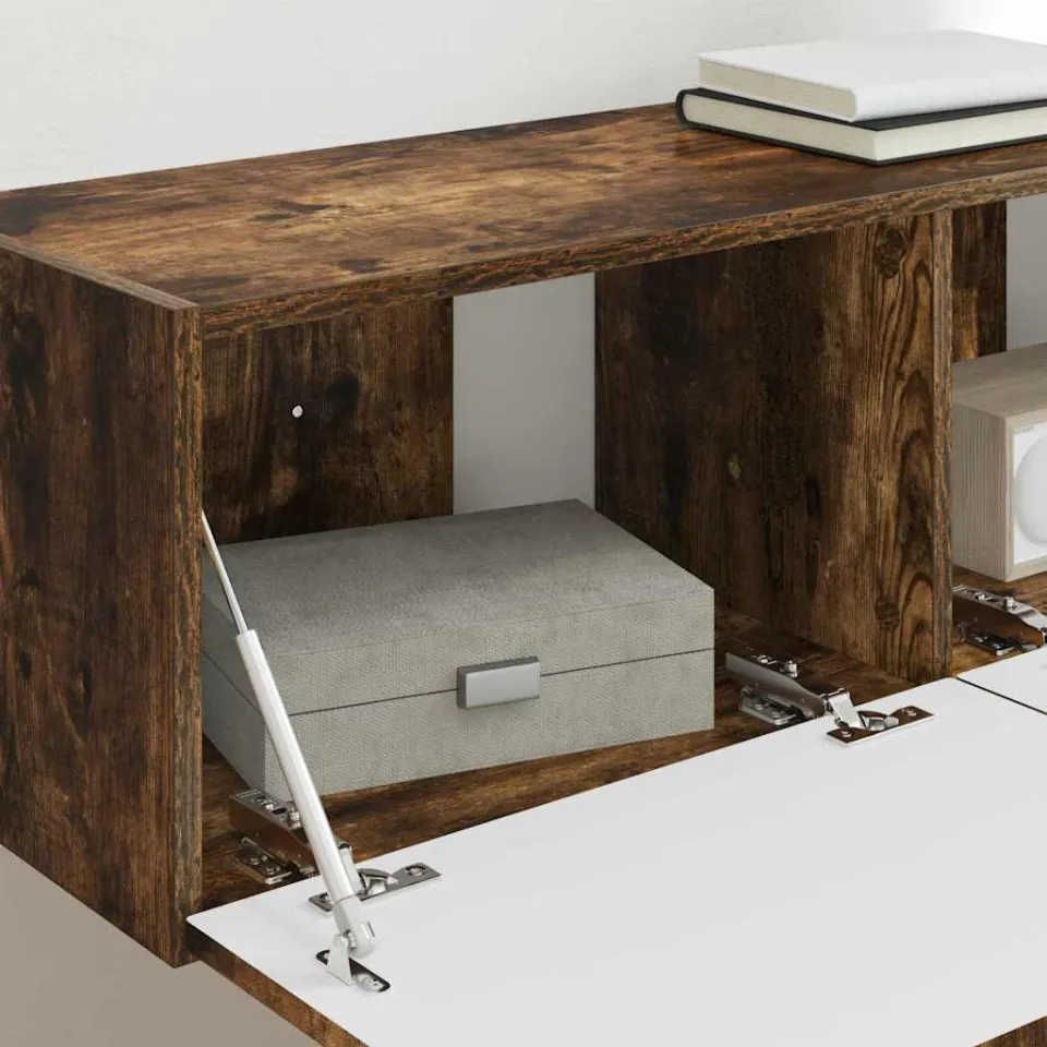 vidaXL TV Wandkast 2 st Gerookt eiken Bewerkt hout, foto 4